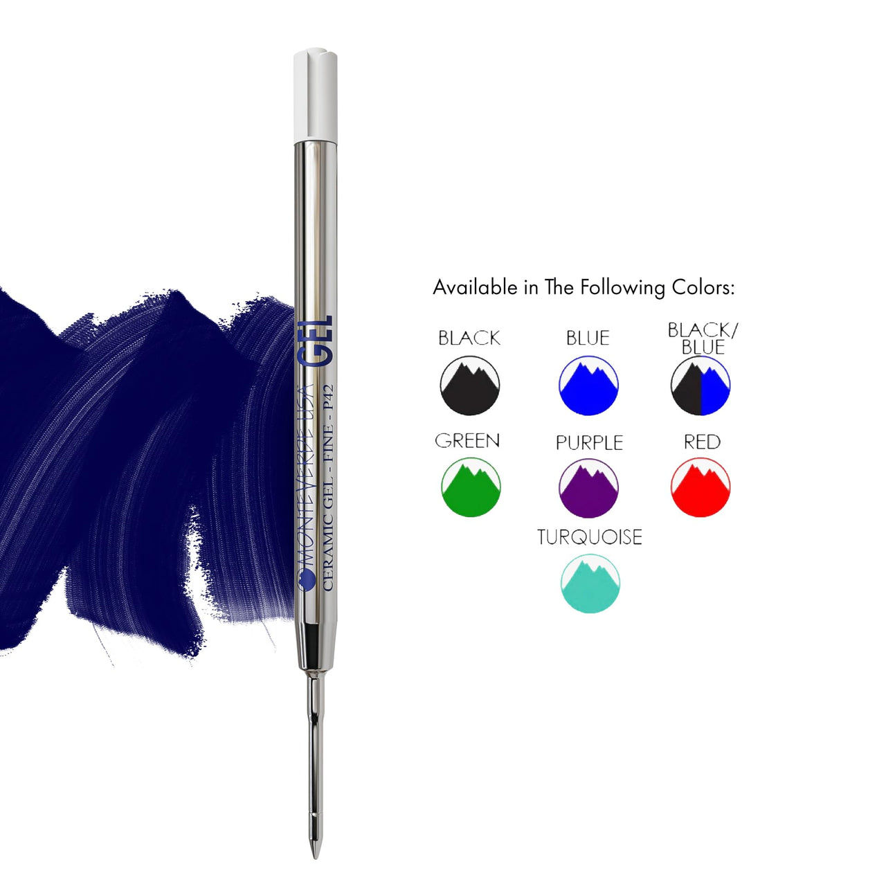 Capless Gel Ballpoint Refill to Fit Parker Ballpoint Pens, Fine Point, Blue Black, 2 per Pack (P422BB) Blue and Black