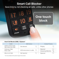 AT&T CL82167 Cordless Phone with Answering Machine, Call Blocking, Caller ID Announcer, Intercom and Long Range, Black & Wood Grain Finish Black/Wood Grain Finish 1 Handset