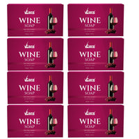 VCare Red Wine Bathing Bar/Soap for Body, Hand, Face 100 gm - Helps to Reduce Fine Lines and Wrinkles for Men and Women (Pack of 8)