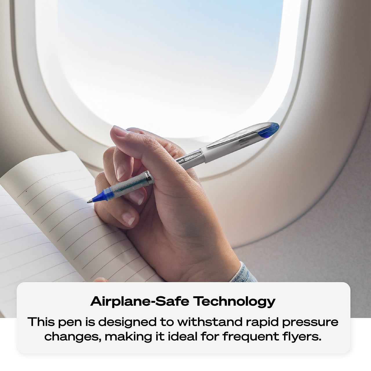 Uniball Vision Elite BLX Rollerball Pens, Blue/Black Pens Pack of 12, Micro Pens with 0.5mm Ink Black Pen