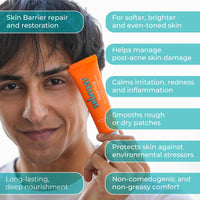 Skinvest Face Hug Barrier Repair Moisturizer with 70% Rice Water | Deep Hydration, Skin Barrier Repair & Brightening | Ceramides, Peptides & Niacinamide | Overnight Sleeping Mask | Lightweight | 50ml