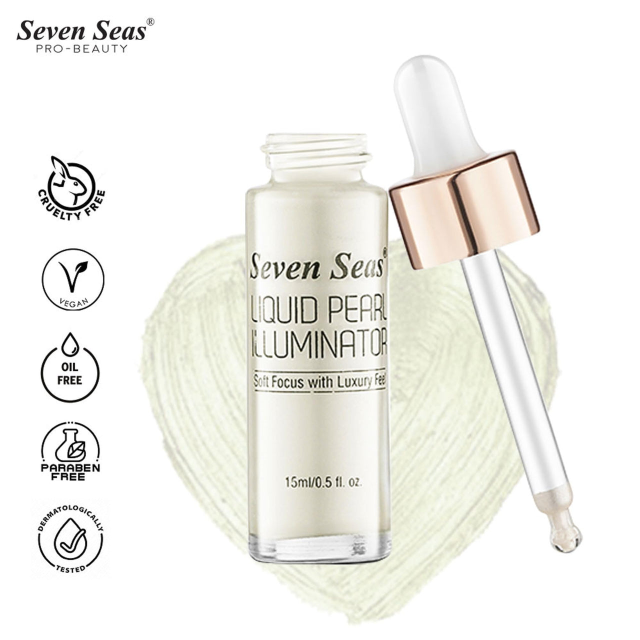 Seven Seas Liquid Pearl Liquid Highlighter For Face makeup | illuminating Liquid Highlighter with Dewy finish (Magic)