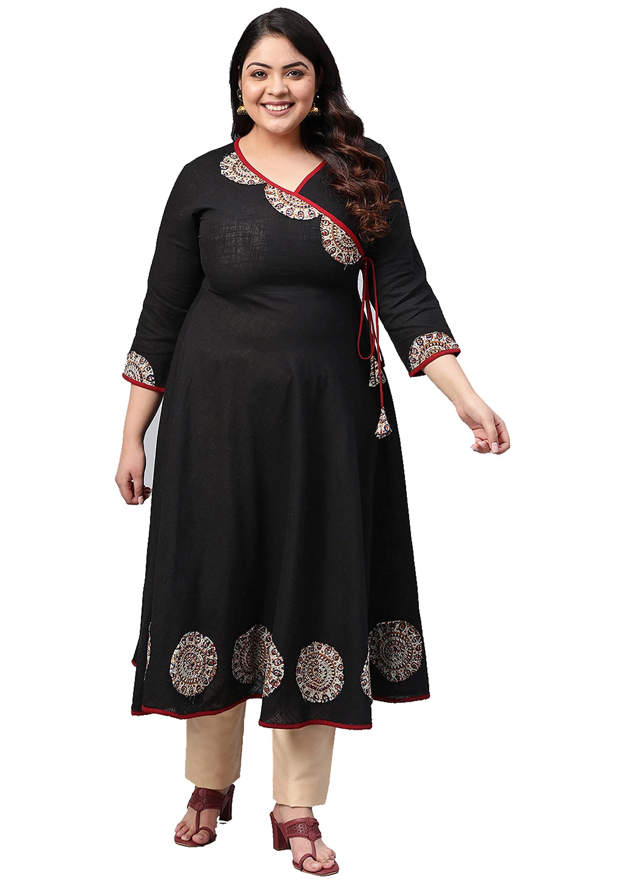 Yash Gallery Women's  Cotton Angrakha Kurta