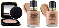 Revlon Touch And Glow Moisturising Powder, Ivory Matte (12g) & Revlon Touch and Glow Liquid Make Up, Rich Mist, 20ml & Revlon Touch and Glow Liquid Make Up, Natural Mist, 20ml