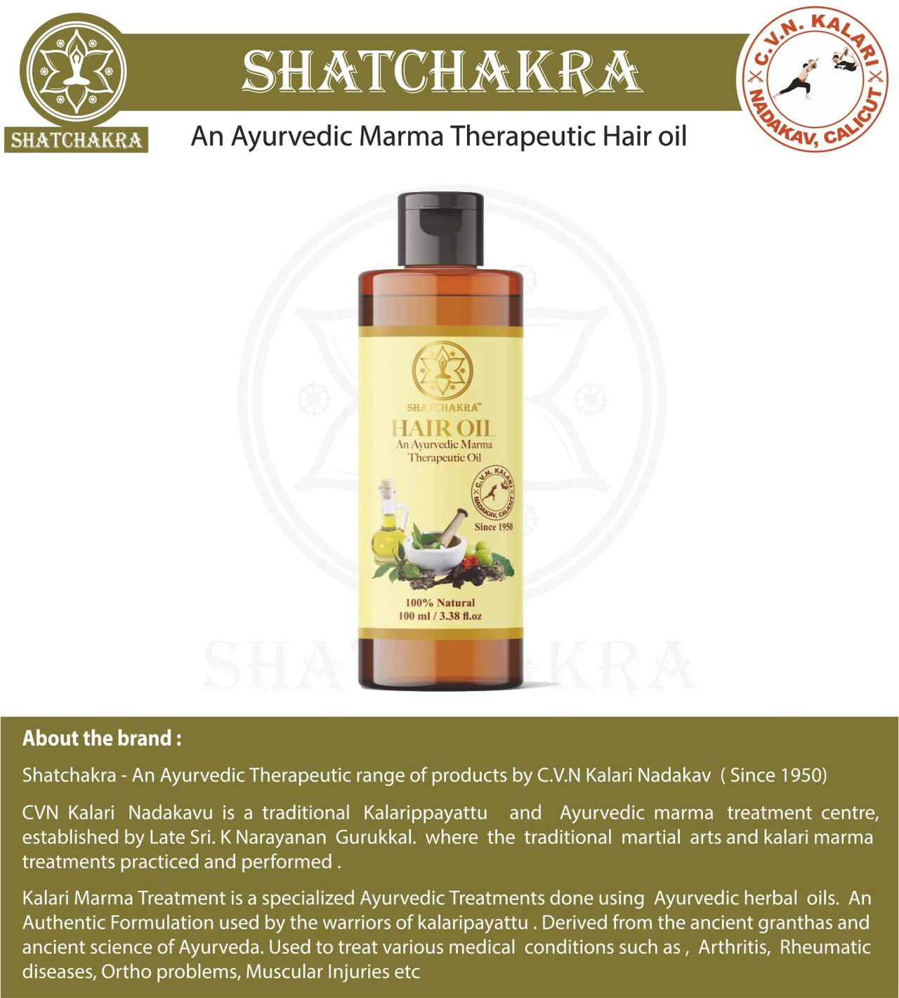 Shatchakra Hair Oil since 1950- Ayurvedic Product made with Original Rosemary Oil, Dhatura, Hibiscus, and Amla for hair growth for men & women | Hairfall Control, Regrowth & Anti Dandruff