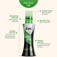 VCare New Improved Herbal Hair Oil with Wonder Cap - 100 ml | 15 Active Herbs Oils for Conditioning, and Hair Fall Control | Ideal For All Types of Hair (Pack of 2)