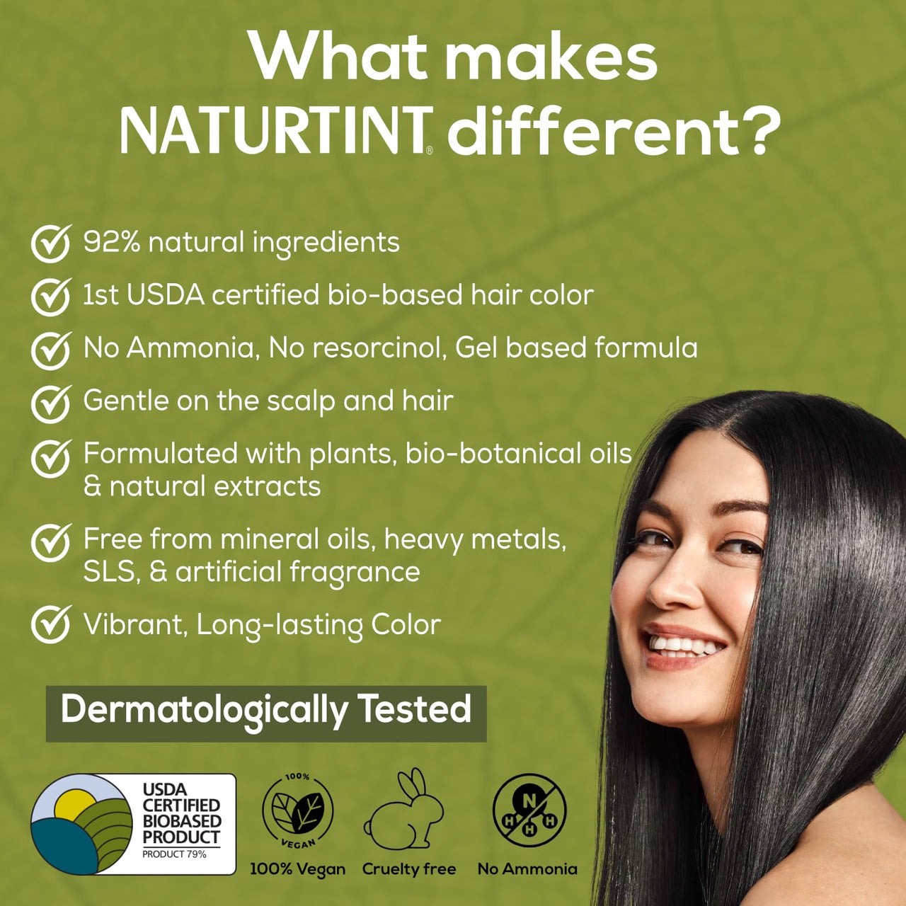 Naturtint Permanent Hair Colour Dark Brown 3N | For Optimal Scalp Care| 100% Grey Coverage | Long Lasting Hair Colour | Ammonia Free Vegan | No Parabens | Enriched with Olives & Organic Shea Butter