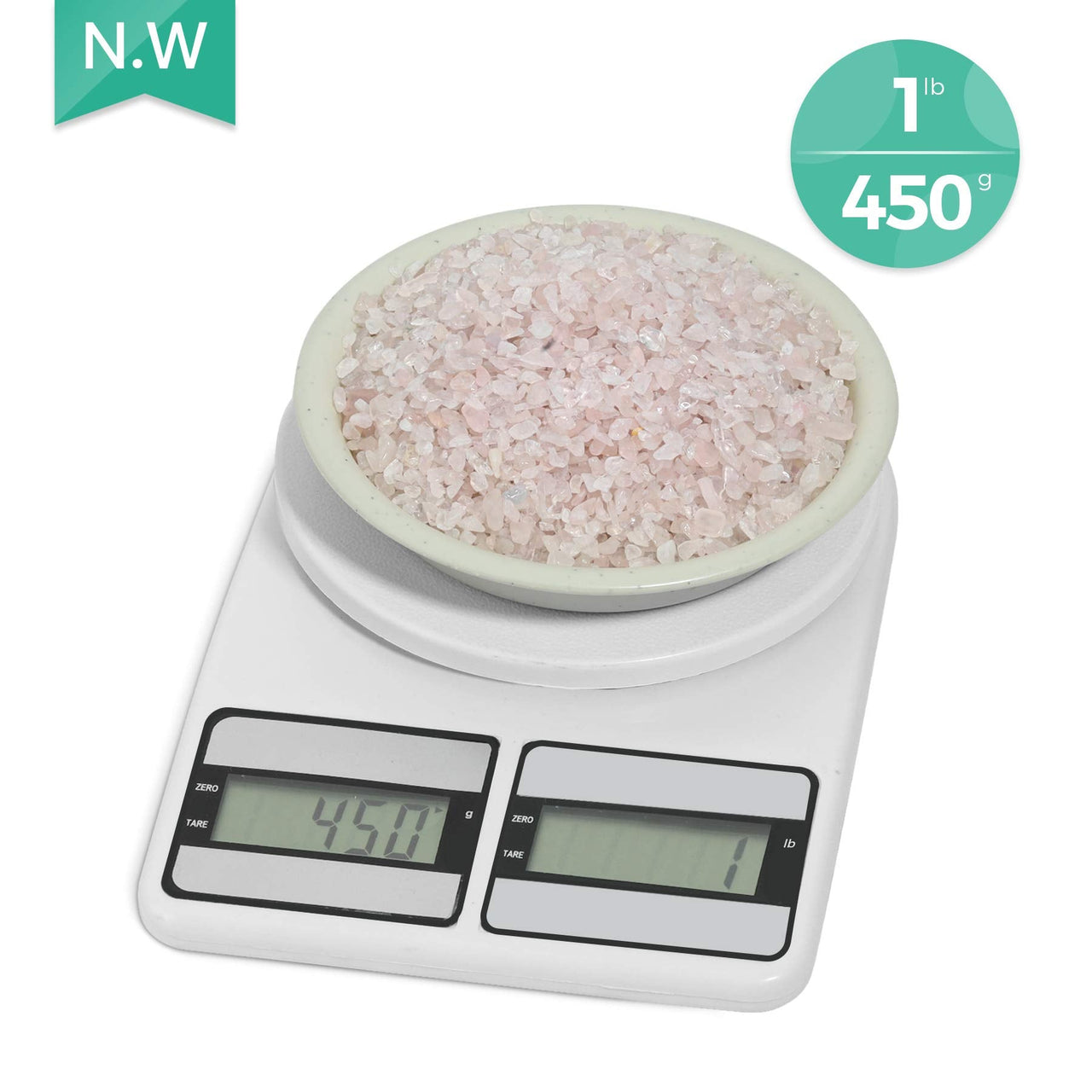 T4U Tumbled Chips Stones Crushed Crystal Quartz 1 LB, Irregular Shaped Gravel Pebble Healing Stone, DIY Smoothed Rocks for Potted Plant,Resin Art,Vase Fillers Aquarium Gravel Rocks (Light Rose) #2 - Rose