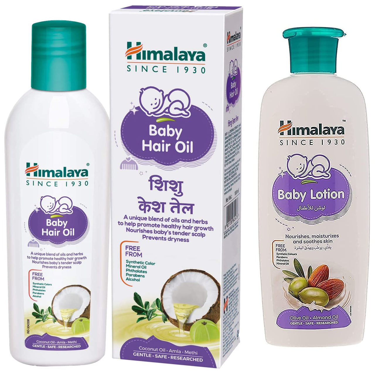 Himalaya Baby Hair Oil 200 Ml(1 Count) & Baby Lotion (200 Ml),White Blue