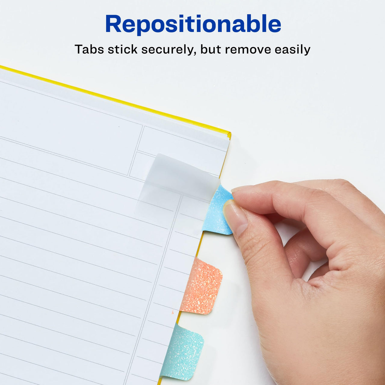 Avery Mini Ultra Tabs, 1" x 1.5", Pastel Sparkle Shimmer Designs, 32 Repositionable Page Tabs (74149) 32 tabs