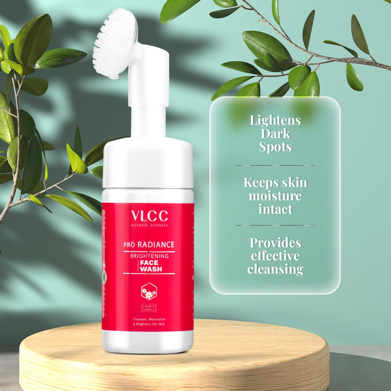 VLCC Pro Radiance Skin Brightening Foaming Face wash - 100ml | Reduce Melanin, Lighten Dark Spots, Cleanses Skin, and Evens Out Skin Tone | With Acai Berry, Nutmeg oil, and D-White complex.