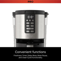 Ninja Programmable XL 14-Cup Coffee Maker PRO, 14-Cup Glass Carafe, Freshness Timer, with Permanent Filter, Black Stainless Steel, DCM201BK