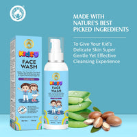 Mom & World Kidsy Face Wash Tear Free, 120ml (No SLS, Paraben) - With Argan OIl, Aloevera