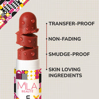 Mila Beauté Lock & Pout Matte Crayon Lipstick for Women I Smudge Proof & Transfer-proof Lipstick I Hydrating With Ceramides & Shea Butter I Highly Pigmented & Glides Smoothly | Suitable for Indian Skin Tones – (1.25g1 Don't Stare)
