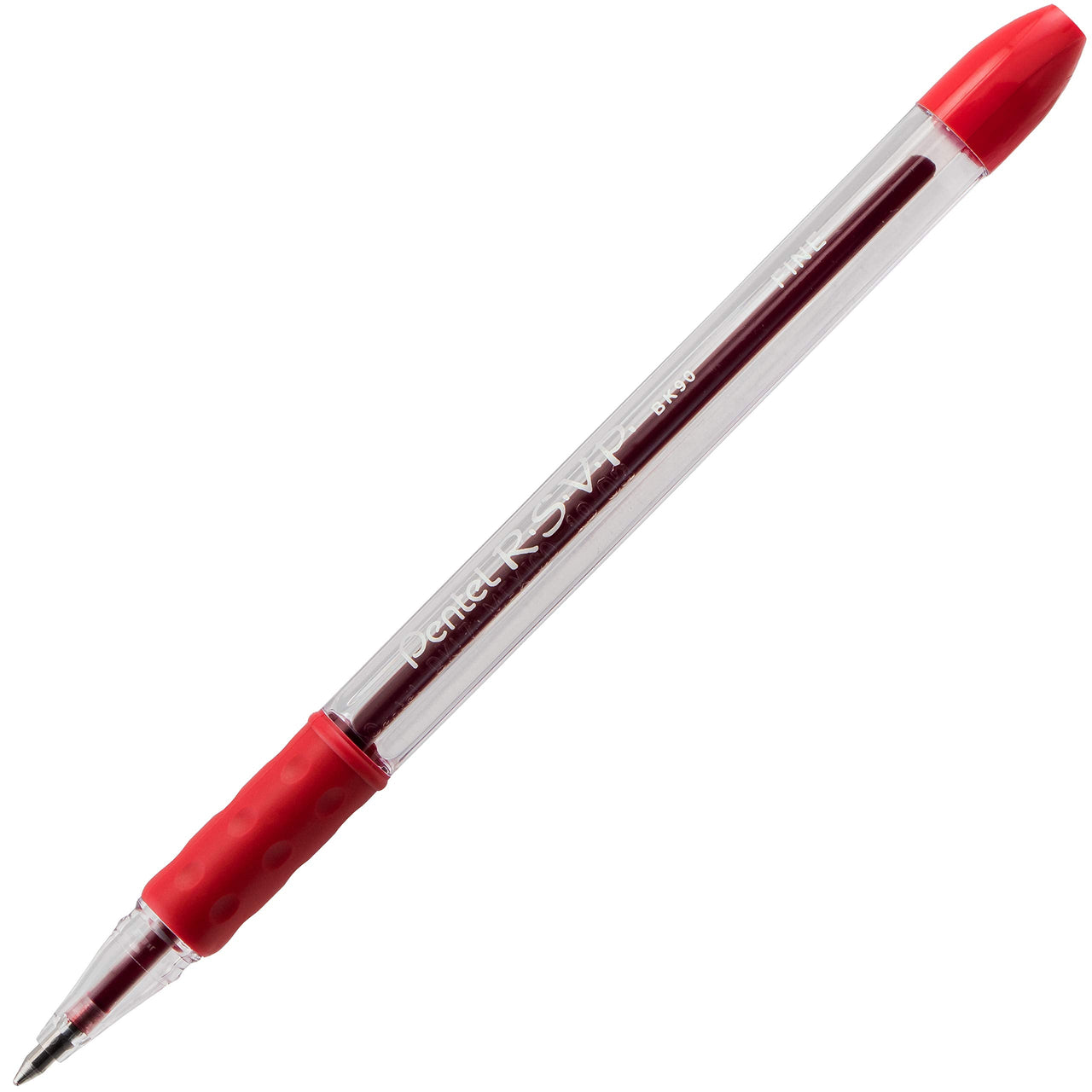 Pentel RSVP Ballpoint Pen, Fine Line, (0.7mm), Red Ink (BK90BP5B) (Pack of 1, 5 Count Total) 5 Count (Pack of 1)