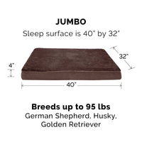 Furhaven Replacement Dog Bed Cover Ultra Plush Faux Fur & Suede Mattress, Machine Washable - Chocolate, Jumbo (X-Large)