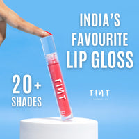 Tint Cosmetics 2.5ml Shimmery Nude Lipgloss, Non Sticky, Hydrating, Light Weight, Long Lasting, High Shine & Soft Natural Liquid Lip Gloss For Girls & Women (Caramel Latte)