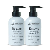 Beauty Garage Keratin Shampoo and Conditioner Combo | 300ml Each | Keratin Hair Care Kit for Women and Men | Sulphate & Phosphate Free | Repairs Damage & Reduces Frizz