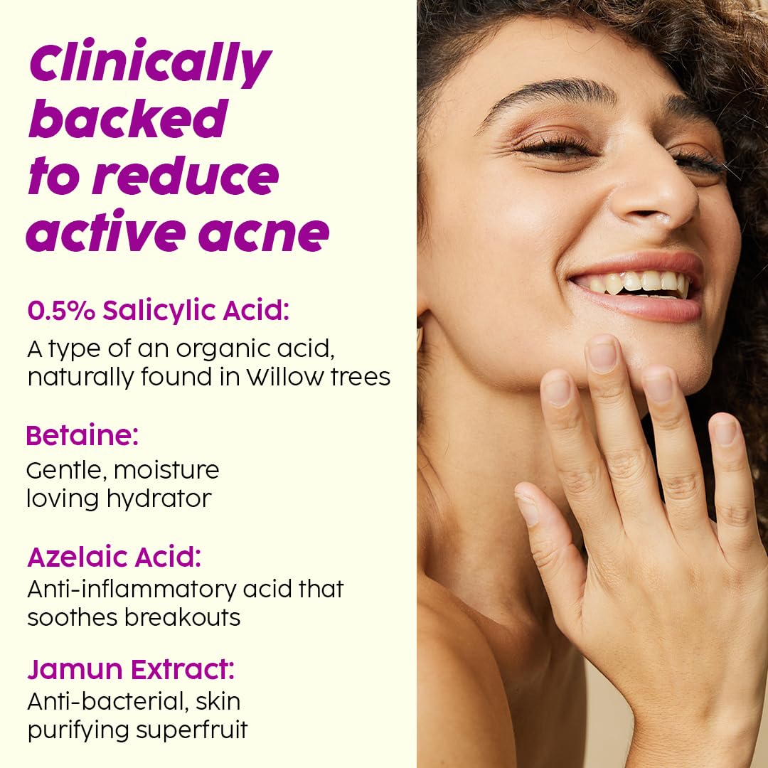 The Plant Fix Plix PLIX - THE PLANT FIX 0.5% w/w Salicylic Acid Jamun Face Wash Cleanser Gel (100 ml, Pack of 2) For Active Acne & Oil Control, For Breakouts | Oily & Acne Prone Skin | Women & Men
