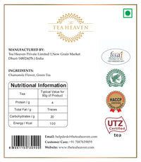 The Tea Heaven | Tea Gift - Chamomile Green Tea-Organic Chamomile-Promotes Better Sleep and Fight Depression-100% Natural Ingredients-17 Tea Bags (16+1 Free Samples)