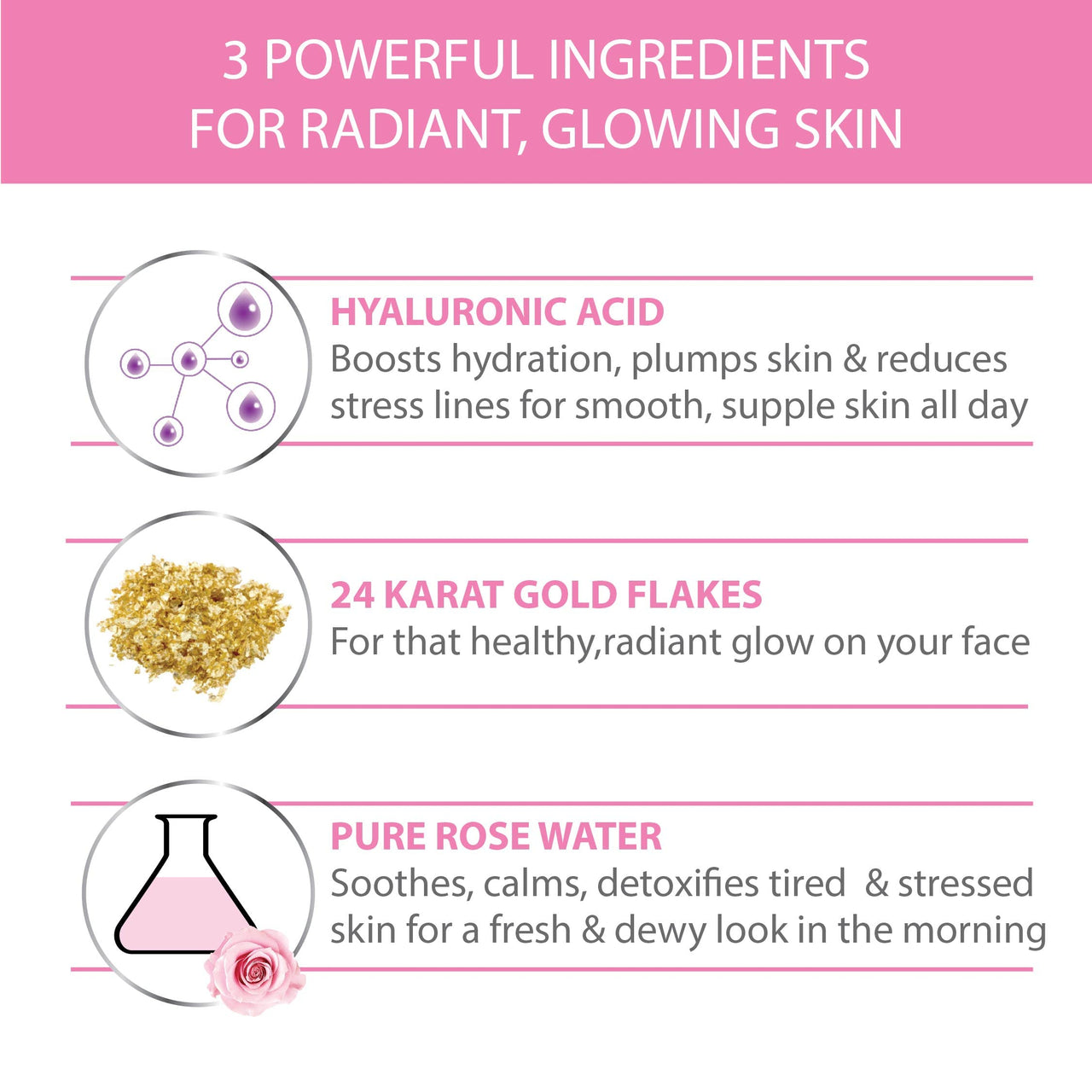 Iba Must Have Dream Glow Sleeping Mask with 24K Gold Overnight Radiant Face Pack For Glowing & Hydrating Skin, Night Gel Mask with Rose Water, Hyaluronic Acid Improve Skin Glow | Halal Certified & Vegan (100g)