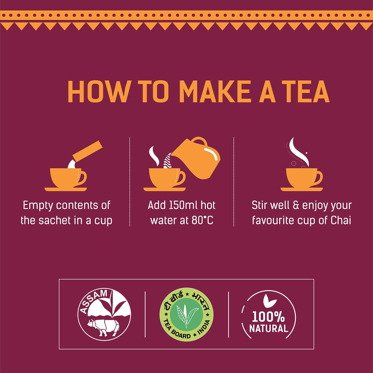 Chaayos Instant Tea Premix-Kesar-Regular Sugar (15 Sachets)|100% Natural Saffron|Kesar Chai|Masala Chai|Assam Tea|Desi Chai|Flavoured Tea|Premix Tea|Tea Mix Instant Sachets,390 Pounds - Assam, Powder