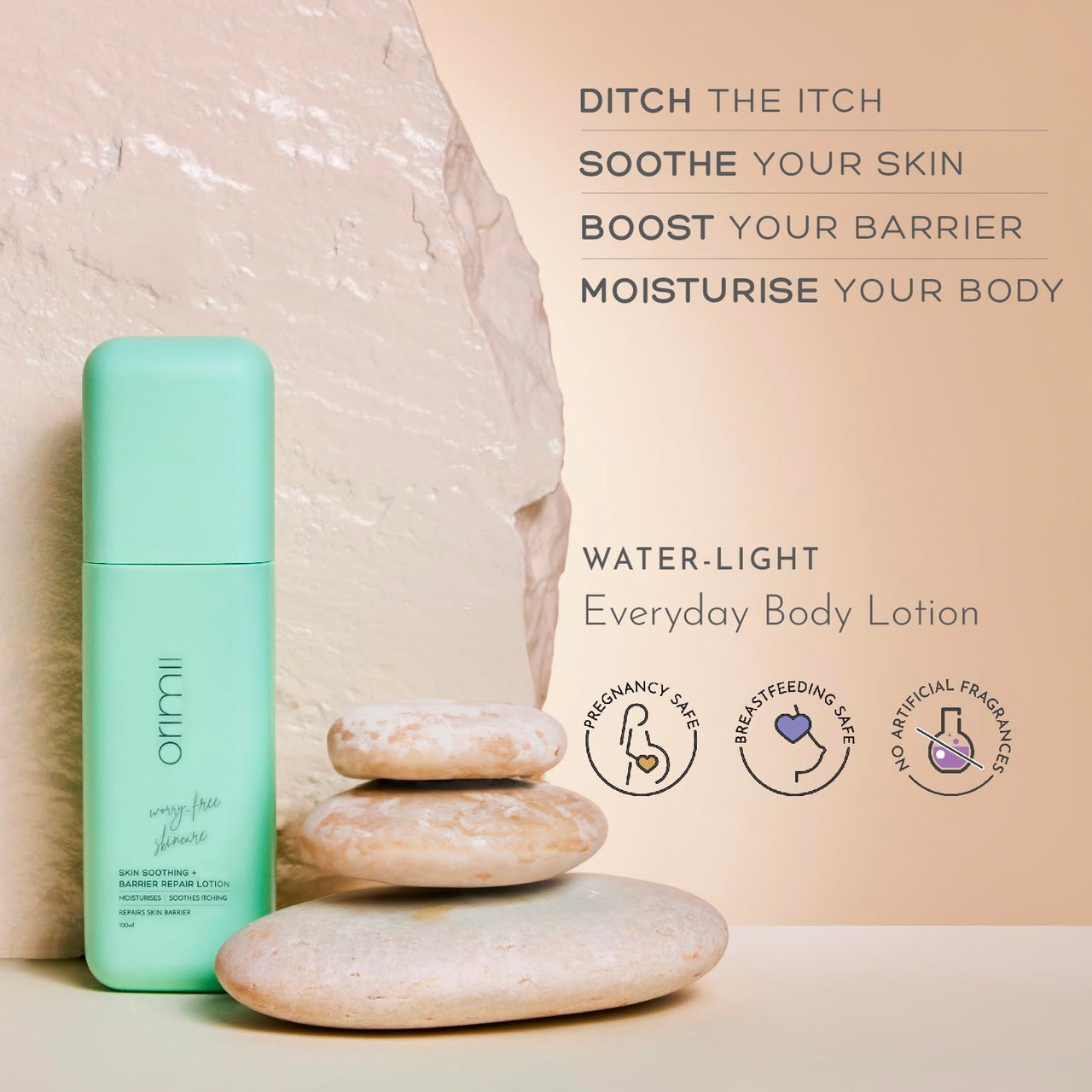 Orimii Barrier Repair Body Lotion 100ml | Moisturizes Dry Skin, Reduces Irritation & Itching | Lightweight & Non Sticky Body Lotion | Pregnancy & Breastfeeding Safe