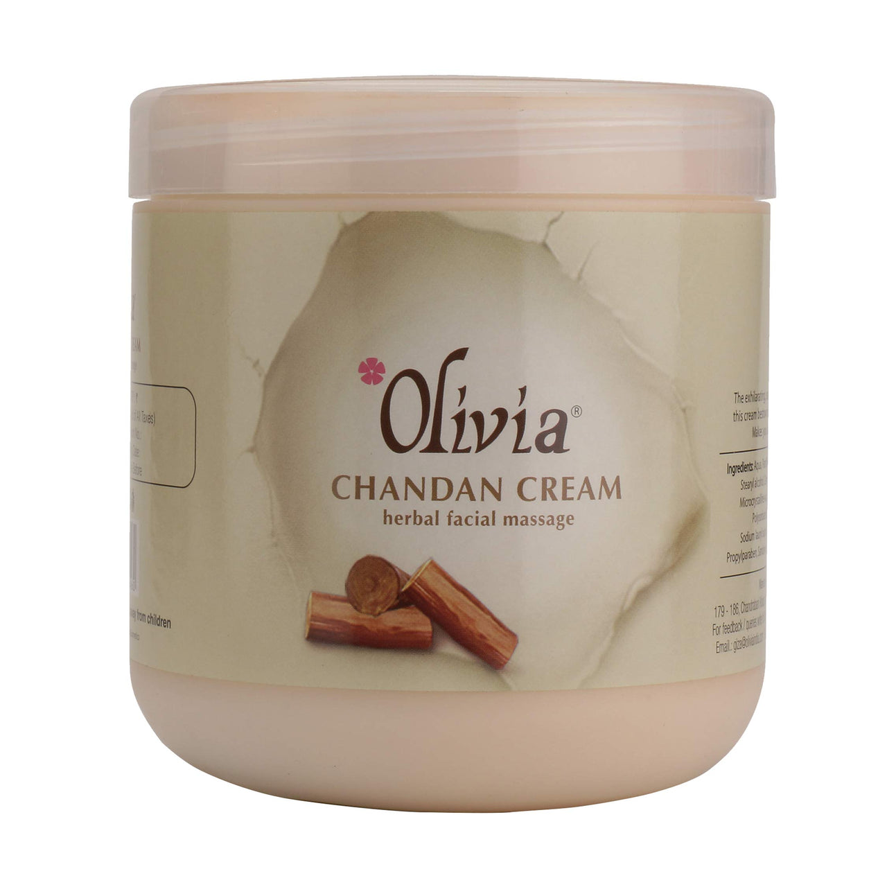 Olivia Herbal Chandan Facial Massage Cream 800g Exhilarating, Soothing Effect Of Sandalwood, 800 g