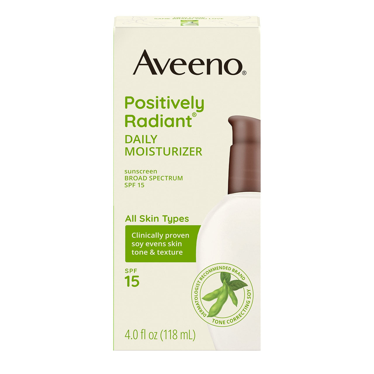Aveeno Positively Radiant Liquid Skin Daily Moisturizer Spf 15, 4 Ounce