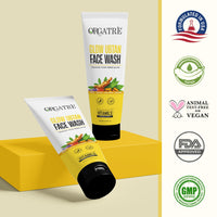 Orgatre Glow Ubtan Face Wash with Turmeric, Kojic Acid & Niacinamide for Brightening, Tan Removal & Even Skin Tone - 100ml | Dermatologically Tested | Suitable for Men & Women