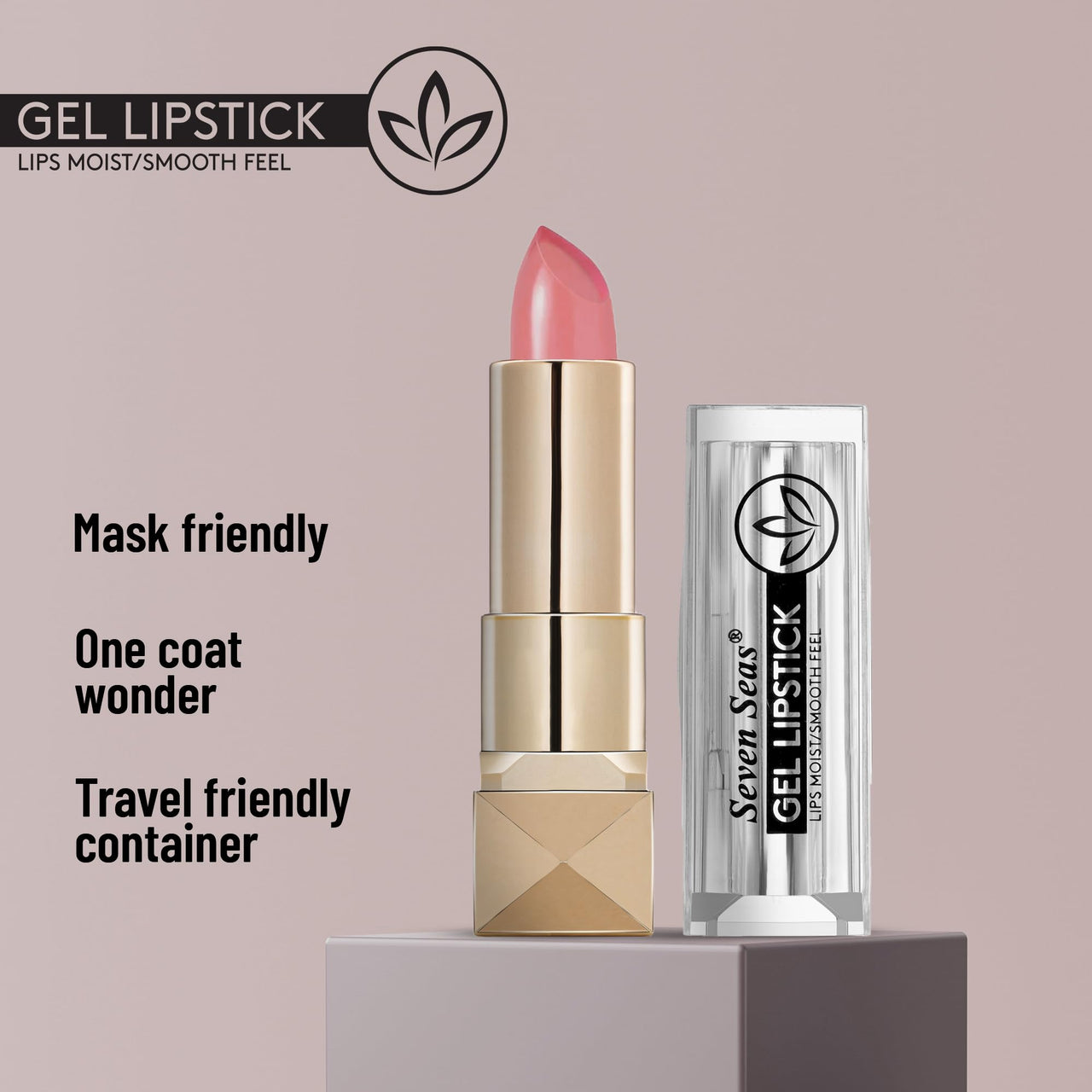 Seven Seas Gel Lipstick Lips Moist Smooth Feel Glossy Finish Lipstick Long Lasting Moisturising Gel Lips(3.8g)