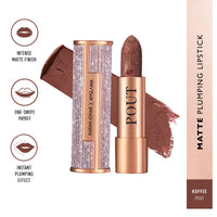 MyGlamm POUT by Karan Johar Intense Matte Plumping Lipstick - Koffee Pout (Brown Nude Shade) | Highly Pigmented, Long Lasting, Lightweight, Creamy Matte Lipstick For Lip Makeup (4g)