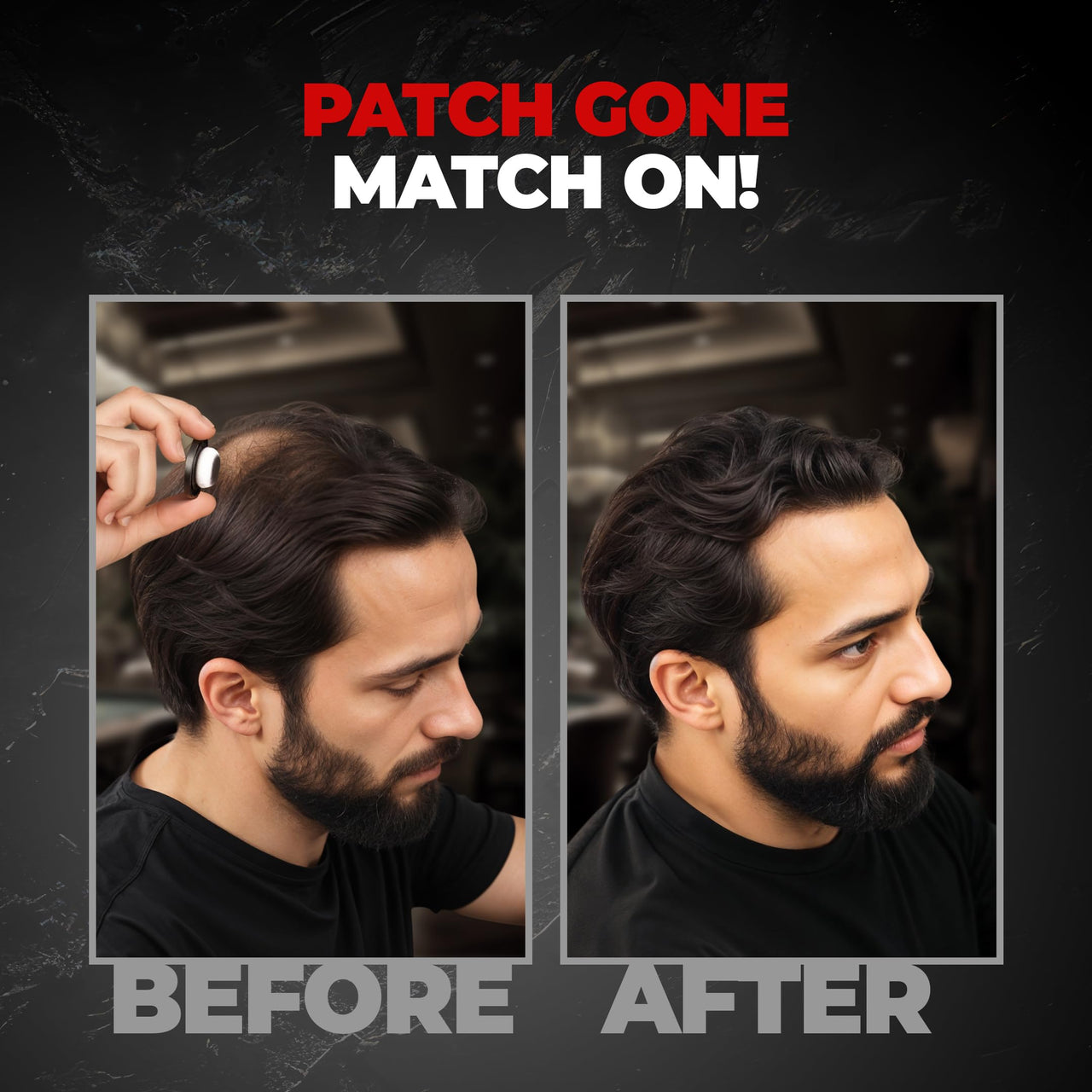 Beardo Blackout Hair Powder 4g - Black | Root Touch Up for Grey Hair | Instantly Covers Grey Roots, Beard Patches & Bald Spots | Thick Black Fiber Hairline Powder | Highly Pigmented, Long-Lasting & Matte Finish | Super-Fine Cover-up