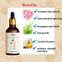 VebixProfessional Customized HairFall Control Regimen Ayurvedic 4 Product Kit | Anti Hairfall Shampoo - Hair Oil, Keratin Conditioner & Hair Growth Serum | 350ml (All Hair Types)
