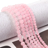 45pcs 8mm Natural Rose Quartz Gemstone Beads Energy Healing Crystal Round Loose Stone Beads for Jewelry Making, DIY Bracelets Necklaces