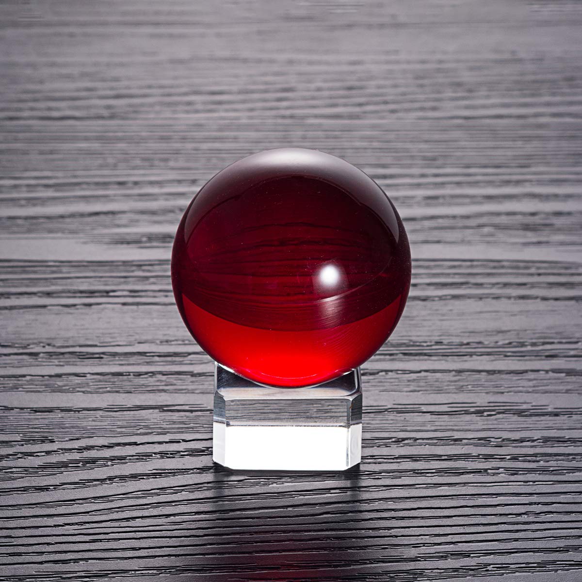 LONGWIN 40mm(1.6 inch) Solid Mini Fengshui Crystal Ball Healing Crystals(Red) Red