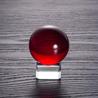 LONGWIN 40mm(1.6 inch) Solid Mini Fengshui Crystal Ball Healing Crystals(Red) Red