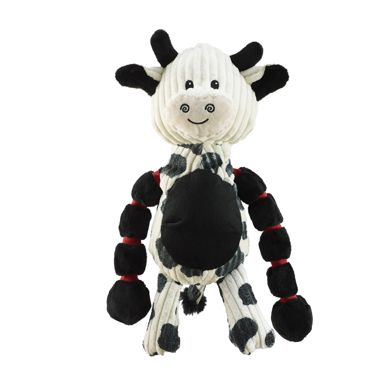 Outward Hound Thunda Tugga Cow Plush & Squeaky Dog Tug Toy Black and White Thunder Tuggerz