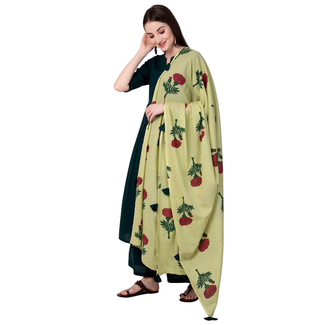 Amayra Women's  Rayon Solid Anarkali Salwar Suit(TCK078_Green)