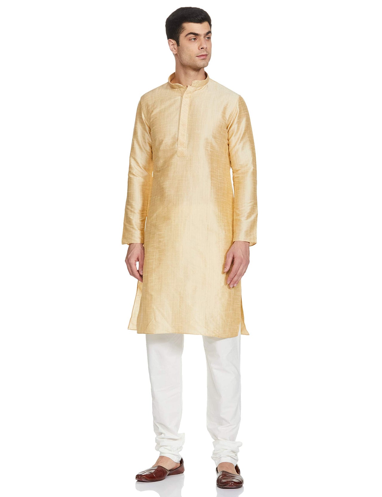 Manyavar Men's  Regular Fit Kurta & Churidar Set