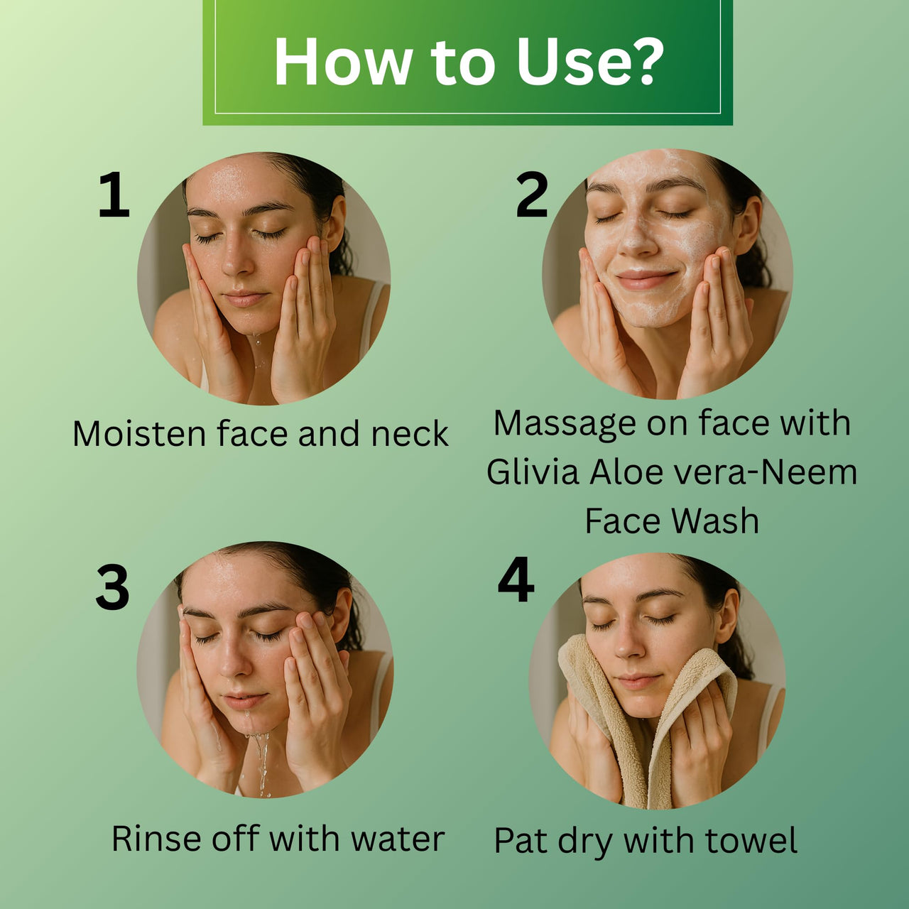 Glivia Aloe Vera & Neem Face Wash – Hydrating, Soothing & Purifying Cleanser for Acne & Oily Skin, Gentle Herbal Face Wash, 100 ML