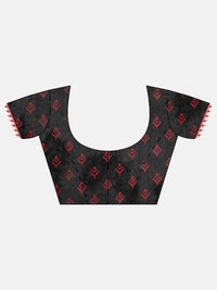 Womanista Women's  Printed Cotton Blend Saree with Pom