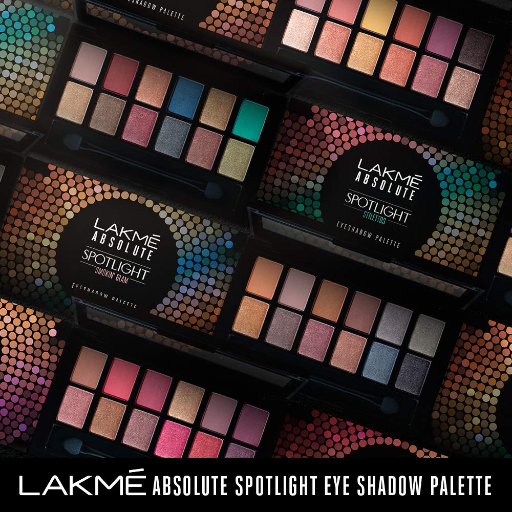 Lakmé Absolute Spotlight Eye Shadow Palette, Berry Martini, 12 G - Berry Martini, Shimmery, Matte