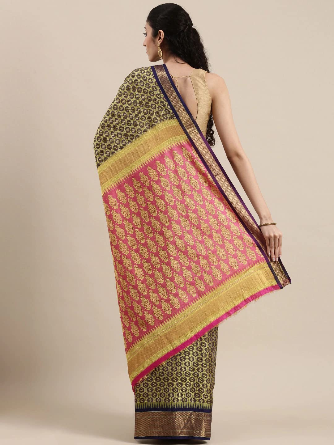 Pandadi Saree Women's  Cotton Silk Saree With Blouse Piece