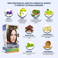 INDUS VALLEY Hypo Allergic Aqua Colour 100% Botanical Hair Colour Medium Brown-(30ml + 200g)