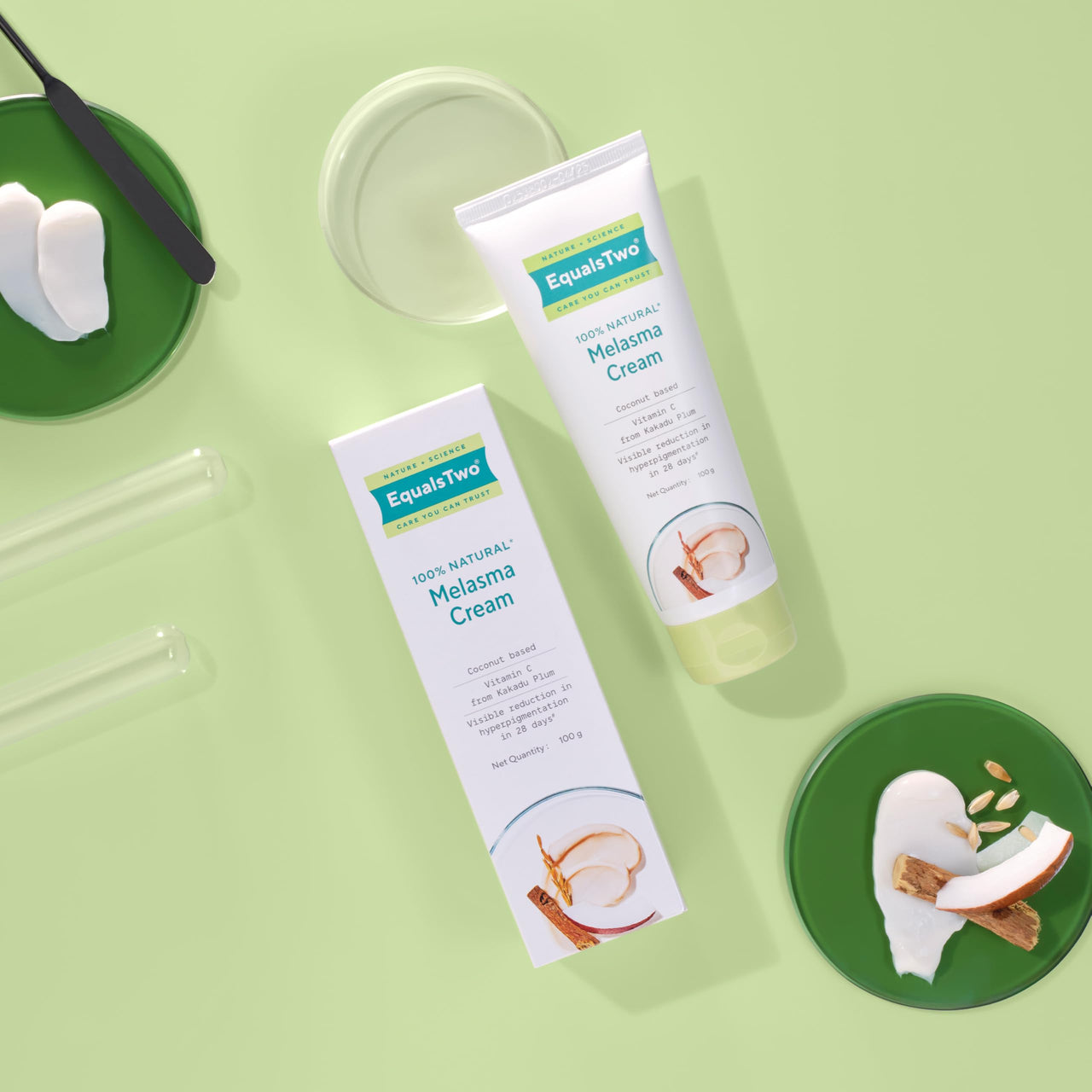 EQUALSTWO Natural Melasma Cream 100g, Pigmentation Removal Cream for Even Skin Tone, Dark Spot Removal Cream Enriched with Rice Barn, Kakadu Plum, Marshmellow & Licorice roots (Pack Of 2)