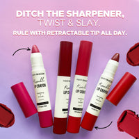 Hilary Rhoda Kissable Lip Crayon |12-Hour Stay | Highly Pigmented Matte Finish | Smudge-Proof & Transfer proof Lipstick | Retractable Lip Crayon | 3.5g - (Deep Maroon | Shade 24)