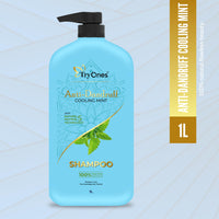 TryOnes Cool Menthol Anti Dandruff Shampoo for Women & Men Fights Dandruff | Soothes Scalp & Revives Hair, 1L