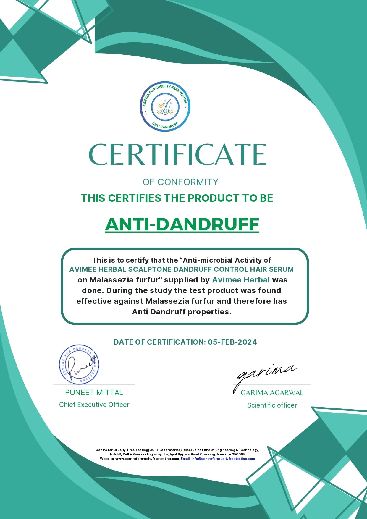 Avimee Herbal Scalptone Dandruff Serum | Enriched with Nilscurf & Hyaluronic Acid | Helps with Dandruff and Nourishes Scalp | For Men & Women | 25 ml