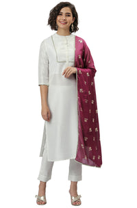 Janasya Women's  Poly Silk Kurta With Pant And Dupatta